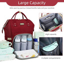 Diaper Bag Backpack, Diaper Bags for Baby Girls Boys, Baby Bags for Moms Dads, Nappy Changing Bag with Insulated Pockets,Multi-functional Waterproof Backpack with Stroller straps-Red by TinyTreasures Baby Boutique