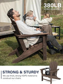 KINGYES HDPE Adirondack Chair, Classic All-Weather Adirondack Chair, Brown by GreenHaven Gardens