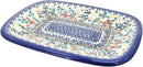 Blue Rose Polish Pottery Garden of Eden Medium Rectangular Serving Platter by CozyNest Decor