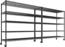 REIBII 85.7" H Storage Shelves 2998LBS Metal Shelving Unit with Wheels & Feet, 5 Tier Garage Shelving Heavy Duty Adjustable Wire Shelf for Pantry Kitchen Garage, 85.7" H X 55.5" W X 24.2" D, 2PCS by CozyNest Decor