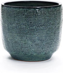 LuxenHome 15.5" Dia Large Ceramic Pots for Plants, Modern Green Glazed Planters for Outdoor Plants, Round Indoor Flower Pots with Drainage Hole and Rubber Plug for Home Garden Patio by CozyNest Decor