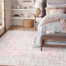 LIVEBOX Pink 8x10 Area Rug for Bedroom Girls, Boho Washable Rugs for Living Room Nursery, Non-Slip Indoor Soft Carpet Low-Pile Farmhouse Carpets for Dining Room Kids Playroom, Pink by TinyTreasures Baby Boutique
