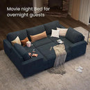 Nolany Modular Sectional Couch with Storage Ottoman, Corduroy Sleeper Sectional Sofa with Chaise, Sectional Couches for Living Room, Blue by CozyNest Decor