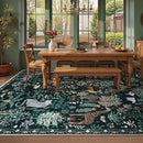 OJIA Jungle Print 9x12 Area Rugs for Living Room, Green Soft Bedroom Rug Washable Rugs 9x12, Modern Dining Room Rug Stain Resistant Ultra-Thin Floor Carpet for Playroom Kids Room Nursery by CozyNest Decor