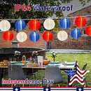4th of July Decoration Lights, 25Ft Red White and Blue Lantern Lights with 11 LED Bulbs (1 spare bulbs), Hanging Patriotic Decor Lights for July 4th, Independence Day, Yard, Garden, Memorial Decor by GreenHaven Gardens