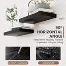30 Inch Floating Shelves, 8 Inch Deep Floating Shelves for Wall, Hanging Shelf with Invisible Brackets, Deep Shelves for Bathroom, Bedroom, Living Room, Black, Set of 2 by CozyNest Decor