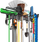 WALMANN Wall Mount Tool Organizer, Mop and Broom Holder, Garage Storage Rack, Heavy Duty Garden Tool Storage Organization System, Holds Up to 300lbs by GreenHaven Gardens
