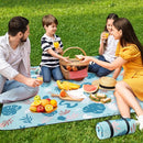PY SUPER MODE Extra Large Waterproof Picnic Blankets 83x79 Inches - 5 Layer Outdoor Picnic Mat for Beach Camping Park Lawn, Windproof Anchor System with Stakes, Foldable Blue&Green by TinyTreasures Baby Boutique