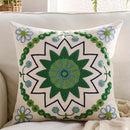 Embroidered Throw Pillow Cover 18x18 Classic Boho Floral Pattern Pillows Cover Outdoor Decorative Pillowcase,Durable Cozy Textured Cushion Case for Sofa Couch Bed Living Room,Green by CozyNest Decor
