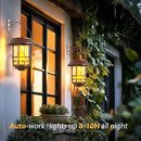 Otdair Solar Wall Lantern Outdoor, Flickering Flames Sconce Lights, Hanging Solar Lamps Wall Mount for Front Porch, Patio and Yard, 2 Pack, Bronze by GreenHaven Gardens