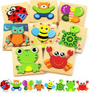 Bekayshad Wooden Puzzles Toddler Toys Gifts for 1 2 3 Year Old Boys Girls, 8 Pack Animal Jigsaw Puzzles Montessori Toys, Learning Educational Christmas Birthday Gifts for Girls Boys Ages 1-3 by TinyTreasures Baby Boutique
