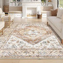 Lahome 9x12 Area Rugs for Living Room - Boho Non-Slip Washable Carpet Ultra-Thin Large Rug Lightweight Throw Foldable Dining Room Mat，Farmhouse Neutral Print Carpet for Bedroom Guest Room (Taupe) by TinyTreasures Baby Boutique