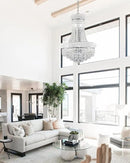 10 - Light Unique Empire Crystal Chandelier for Dining Room Foyer Entryway Living Room Bedroom Chrome Finish by CozyNest Decor