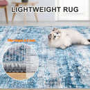 Area Rugs Living Room Rug - 5x7 Washable Modern Abstract Soft Neutral Non-Slip Carpet Large Indoor Floor Thin Carpets for Bedroom Dining Room Farmhouse Nursery Home Office Blue Grey by TinyTreasures Baby Boutique