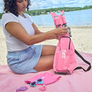 Bright Starts Pop 'N Sit Portable Booster, Indoor/Outdoor Use, Floor Seat with Feeding Tray, Pink, 6 Mos - 3 Yrs by TinyTreasures Baby Boutique