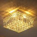 4-Lights Modern Flush Mount Ceiling Light Fixtures,Elegant Crystal Chandelier Pendant Ceiling Lamp for Bedroom,Living Room,Dining Room,Hallway H5.9 x W13.7 x L13.7 (Bulbs Not Included) Square by CozyNest Decor