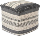 REDEARTH · Tufted Pouf Ottoman with Filler Textured Storage Cube Bean Bag Pouffe Footrest for Living Room, Bedroom, Nursery, Kidsroom; 100% Cotton (17.5"X17.5"X17.5", Precis Descant Gray) by CozyNest Decor