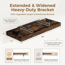 30 Inch Floating Shelves, 12 Inch Deep Floating Shelf for Wall, Rustic Deep Shelves for Books, Bathroom, Living Room, Kitchen, 30 x 12 x 2 Wood Floating Shelves, Rustic Brown Color, Set of 2 by CozyNest Decor