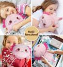 Cuckool Pink Axolotl Stuffed Animals, Microwavable Stuffed Animals Heating Pad for Cramps, Pain Stress Relief, Heatable & Coolable Lavender Scented Plush Toys for Anxiety, Women & Kids Bedtime by TinyTreasures Baby Boutique