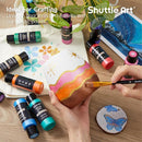 Shuttle Art Metallic Acrylic Paint Set, 20 Colors Metallic Paint in Bottles (60ml, 2oz) with 10 Brushes and 1 Palette, Rich Pigments, Non-Toxic for Artists, Beginners on Rocks Crafts CanvasWood Fabric by TinyTreasures Baby Boutique
