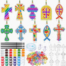 30 Sets Cross Suncatchers Window Art Kits, Christian DIY Sun Catchers Bulk Religious Crafts Paint Your Own Cross Window Ornaments for Boys Girls VBS Sunday School Classroom Home Party Decor by GreenHaven Gardens