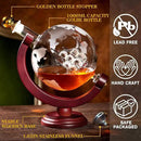 PONPUR Whiskey Globe Decanter, Gifts for Men Dad Father's Day, Anniversary Birthday Gift for Him Husband Boyfriend Grandpa, Unique Housewarming Presents Whisky Bourbon Decanter, 1000ml by GreenHaven Gardens
