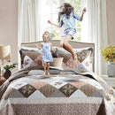 NEWLAKE Quilt Bedspread Sets-Checkered Floral Reversible Coverlet Set,King Size by CozyNest Decor