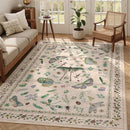 6x9 Rugs for Living Room with Insect Print - Bug Rug Non-Silp Stain Resistant Soft Carpet for Bedroom, Low Pile Ultra-Thin Machine Washable Carpet for Dining Room, Kids Nursery, Office (6'x9' Beige) by TinyTreasures Baby Boutique