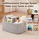 OIAHOMY Storage Basket for Shelves, Closet Cube Storage Bins Baskets for Clothes Blanket Towels, Baby Nursery, Toy Baskets Box, Woven Rope Basket, 15.75*11.81*7.09 IN, 2 Packs Grey by TinyTreasures Baby Boutique