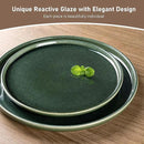 GBHOME Ceramic Dinnerware Sets for 6, 18 Pieces Stoneware Plates and Bowls Sets, Reactive Glaze Dishes -Scratch Resistant, Dishwasher&Microwave Safe, Earth Green by CozyNest Decor