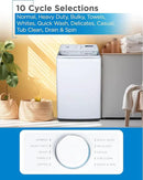 BLACK+DECKER 4.1 Cu. Ft. Top Loading Washing Machine with Agitator, Full Size Washing Machine with Glass Lid and Stainless Steel Tub, Machine with LED Display, 10 Wash Cycles, 120V, BTLW41MW, White by CozyNest Decor
