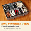 storageLAB Slim Under Bed Storage Containers, Closet Organizers with Sturdy Handles for Clothes, Comforters, and Accessories, Use Under or at the End of the Bed - 2 Pack, Adjustable Dividers, Grey by CozyNest Decor
