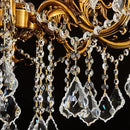 Vintage 8 Arms Crystal Chandelier Candle Light Fixture for Dining Room Living Room Bedroom Hallway Entryway Antique Gold Finish (27"-8 Lights)