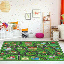 Kids Carpet Playmat Rug 8 x 10 ft Player Car Rug, City Life Traffic Road Map Mat Educational Game Area Mat for Toddler Children Playroom Classroom Bedroom(Green) by CozyNest Decor