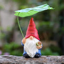 Garden Gnome Statue Decoration with Leaf Umbrella, 7.5” Figurine Ornament for Indoor Outdoor Home Patio Yard Lawn, for Gnome Lovers & Garden Enthusiasts，Mom，Women by CozyNest Decor
