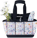 WORKPRO Garden Tool Bag, 9 Pockets Gardening Bag, Heavy Duty Oxford Garden Tote Caddy (Tools NOT Included), 12" x 12" x 6" (Floral White) by GreenHaven Gardens