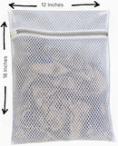 Mesh Laundry Bags for Delicates – 3-Pack (12″×16″) with Color-Coded Zippers – Honeycomb Mesh, Locking Zipper, Washer & Dryer Safe for Bras, Socks, Travel Clothes by TinyTreasures Baby Boutique