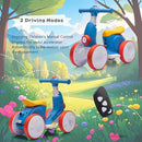 6V Electric Baby Balance Bike for 1 Year Old Boys Girls Ride on Toys 12-48 Months Toddler Balance Bike, 4 Wheels Kids First Bike with Remote Control First Birthday Gifts- Blue&Red by TinyTreasures Baby Boutique