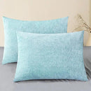 CaliTime Throw Pillow Covers Decorative 20 X 26 Inches Pack of 2 Cozy Chenille Standard Pillow Shams Cases for Couch Sofa Bed Living Room Home Light Blue Grey by CozyNest Decor
