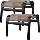 Patio Ottoman Outdoor Footstools Assembled Aluminum Footrest Small Seat for Balcony,Backyard 2 Pack Brown by CozyNest Decor