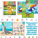 90shine 4PCS Sticker Books for Kids Ages 4-8 Includes Underwater Pet Dinosaur Rainbow Themed Multiple Designs Party Gift Create 44 Pictures by TinyTreasures Baby Boutique