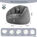 Giant Bean Bag Chair for Adults - Comfy Plush Round Shell Soft Accent Chair, Oversized Cozy Lounge Floor Sofa Reading Chair, Mini Couch for Living Room, Bedroom & Game Rooms, Gray by CozyNest Decor