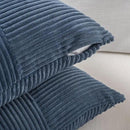 Fancy Homi 2 Packs Dusty Blue Samll Decorative Throw Pillow Covers 14x14 Inch with for Couch Bed Sofa, Rustic Farmhouse Boho Home Decor, Soft Corss Patchwork Corduroy Square Cushion Case 35x35 cm by CozyNest Decor