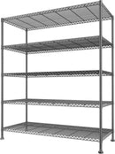 REIBII 45.5''W Storage Shelves Wire Shelving, 5 Tier Pantry Shelves for Storage Rack, Adjustable Metal Shelving for Pantry Kitchen Steel Shelving, 45.5" W x 71" H x 17.7" D by CozyNest Decor