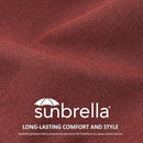 Sunbrella Round Corner Seat Cushions, 17" x 16" x 2", Set of 4, Indoor Outdoor Water Repellent Universal Chair Pads with Ties for Patio Furniture, Garden Dining Chairs, Spectrum Brick by GreenHaven Gardens
