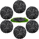 10in River Rock Stepping Stones Set - 6 Pack | Polished Pebble | Long-Lasting PVC Mesh Backing | Perfect for Garden Paths and Lawns Outdoor Landscaping Decoration | Black Circle by GreenHaven Gardens