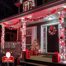 JMEXSUSS 2 Pack Red and White Christmas Lights, Each 100 LED 33ft Solar String Lights Outdoor Waterproof, 8 Modes Green Wire Solar Lights for Outside Tree Garden Patio Party Decoration by GreenHaven Gardens