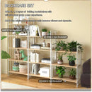 4NM No Assembly 3 Tiers Folding Bookshelf, 35" H Foldable Storage Shelves Vintage Bookcase Standing Racks Study Organizer Home Office - Natural White by CozyNest Decor