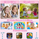 Agoigo Kids Waterproof Camera - Children Underwater HD Video Digital Camcorder, Portable Travel Toy for Toddler - Ideal Christmas Birthday Gifts for Boys Girls Age 3-12 with 32GB Card (Rose Red) by TinyTreasures Baby Boutique