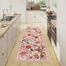 Rug Runners 2x6, Floral Washable Kitchen Rugs for Hallways Area Rugs, Non Slip Long Rug Low Pile Doormat Flower Carpet for Kitchen, Entryway Indoor, Bedroom, Bathroom, Laundry, Pink/Beige by TinyTreasures Baby Boutique